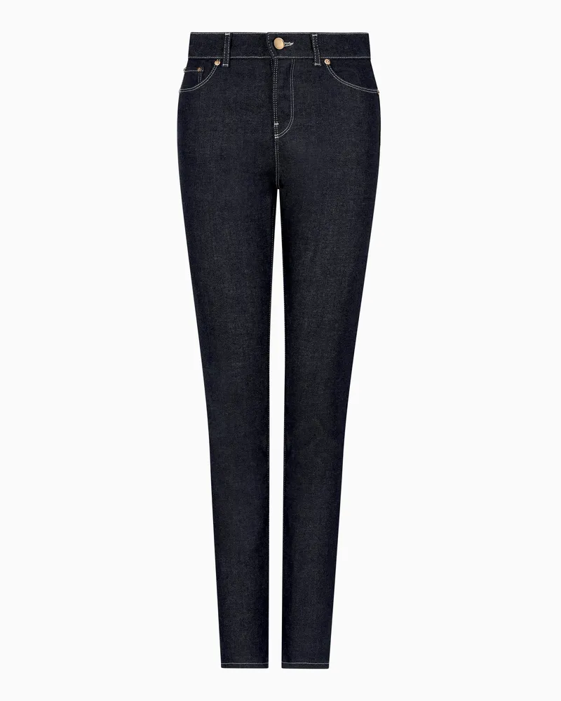 Giorgio Armani Five-Pocket-Hose in Slim Fit aus elastischem Baumwolldenim Marineblau