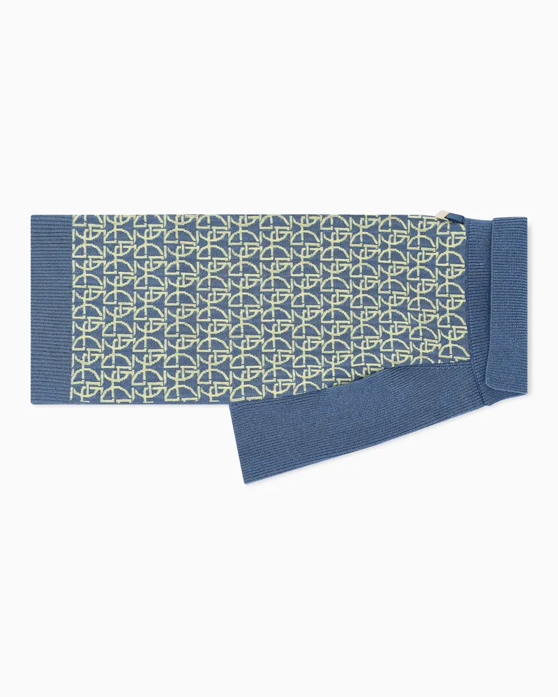 Giorgio Armani Poldo Dog Couture x  Pullover aus Viskosemischung mit Monogramm Marineblau