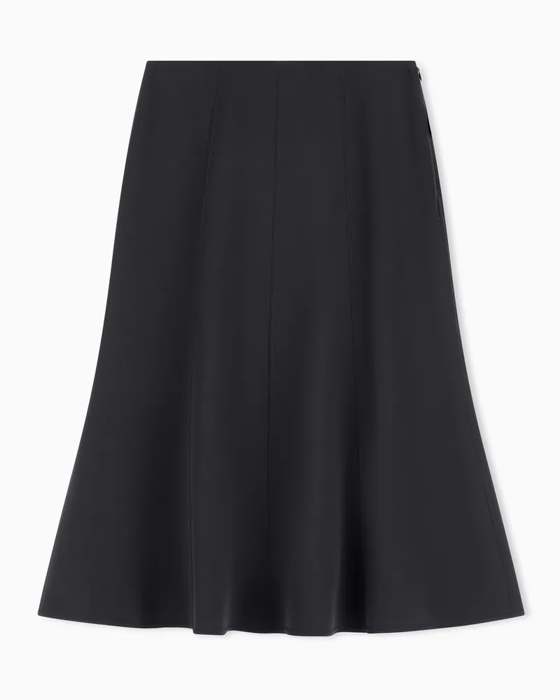 Giorgio Armani Midirock aus Seide Schwarz