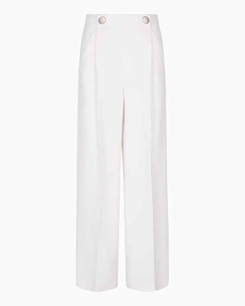 Giorgio Armani Cady-Hose mit einer Bundfalte, gefertigt aus Seiden-Krepp Weiß
