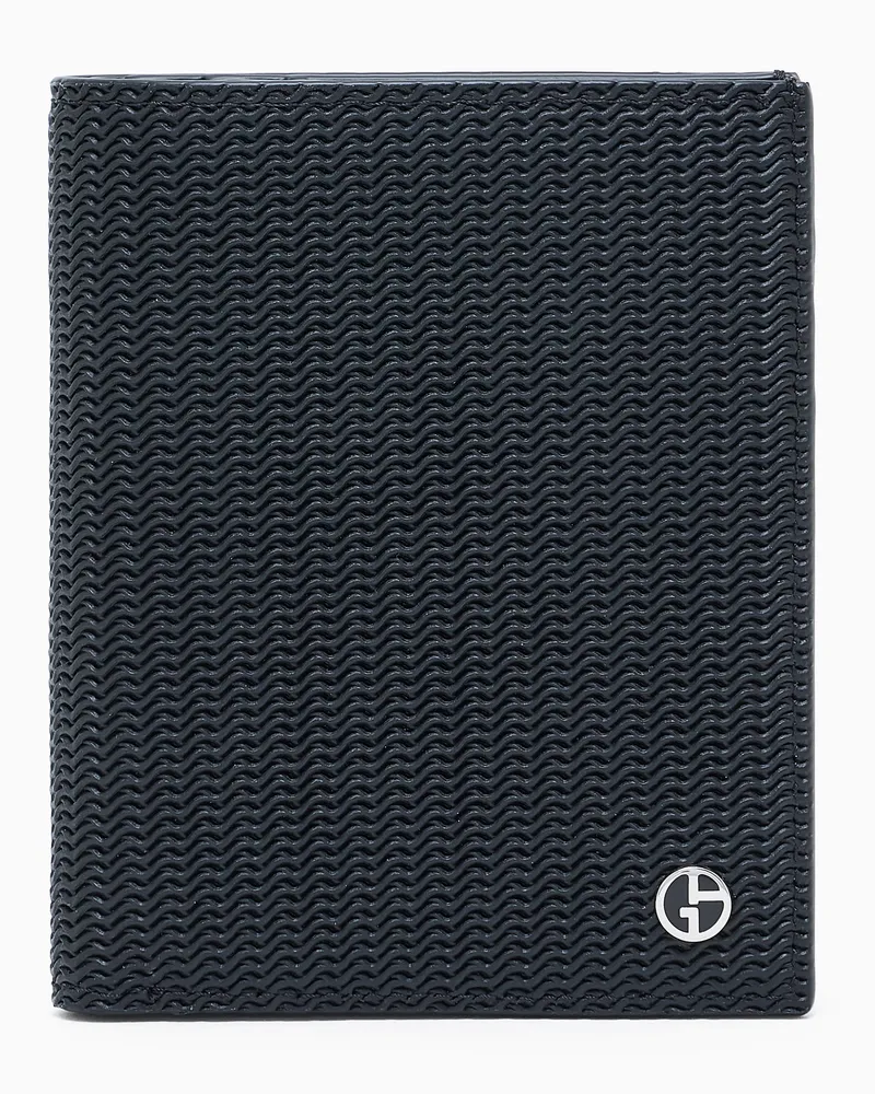 Giorgio Armani Bifold-Portemonnaie aus bedrucktem Leder Schwarz