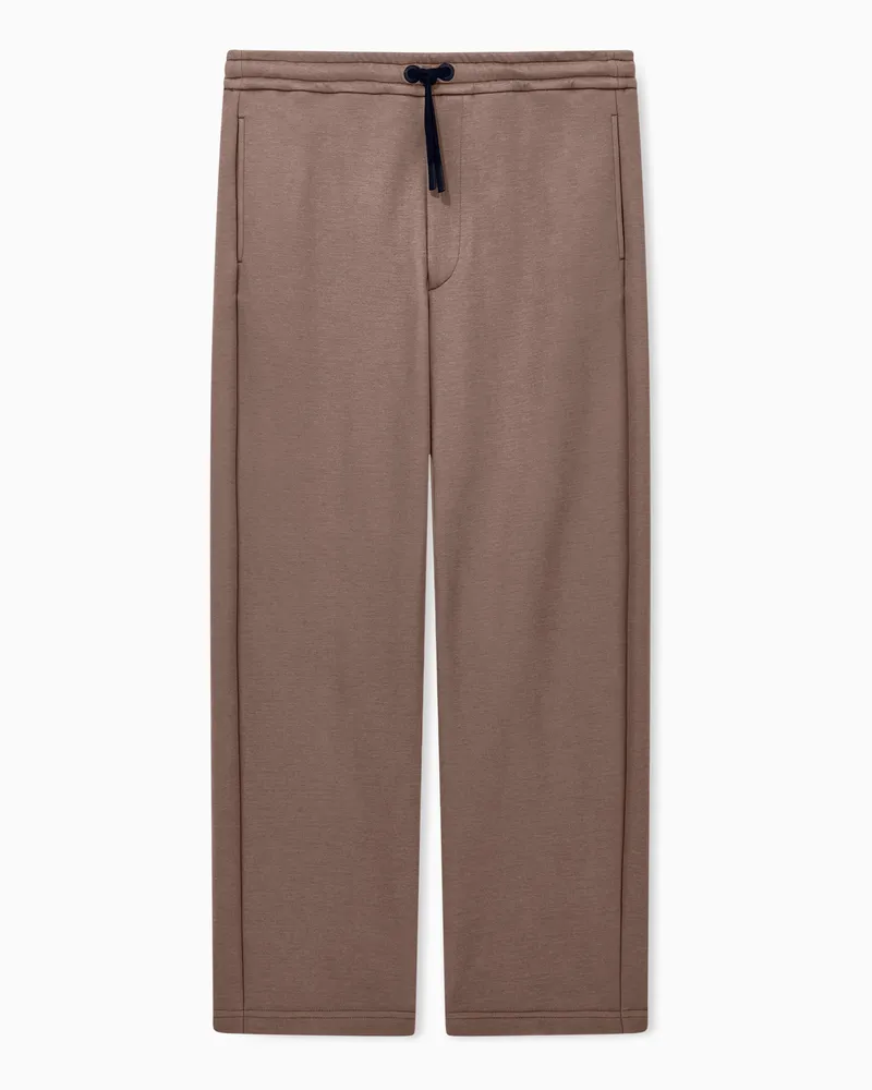 Giorgio Armani Freizeithose aus Jersey mit Kordelzug und geradem Bein Braun