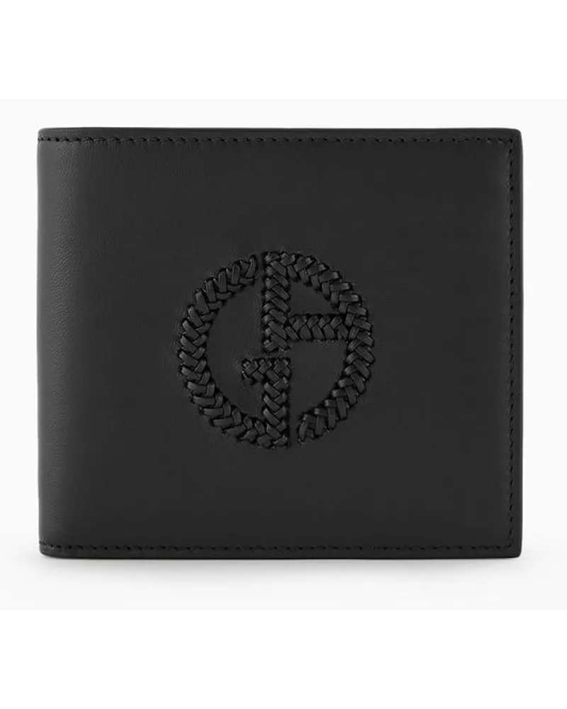 Giorgio Armani Bifold-portemonnaie mit Münzfach Aus Leder mit Aufgesticktem Logo Braun