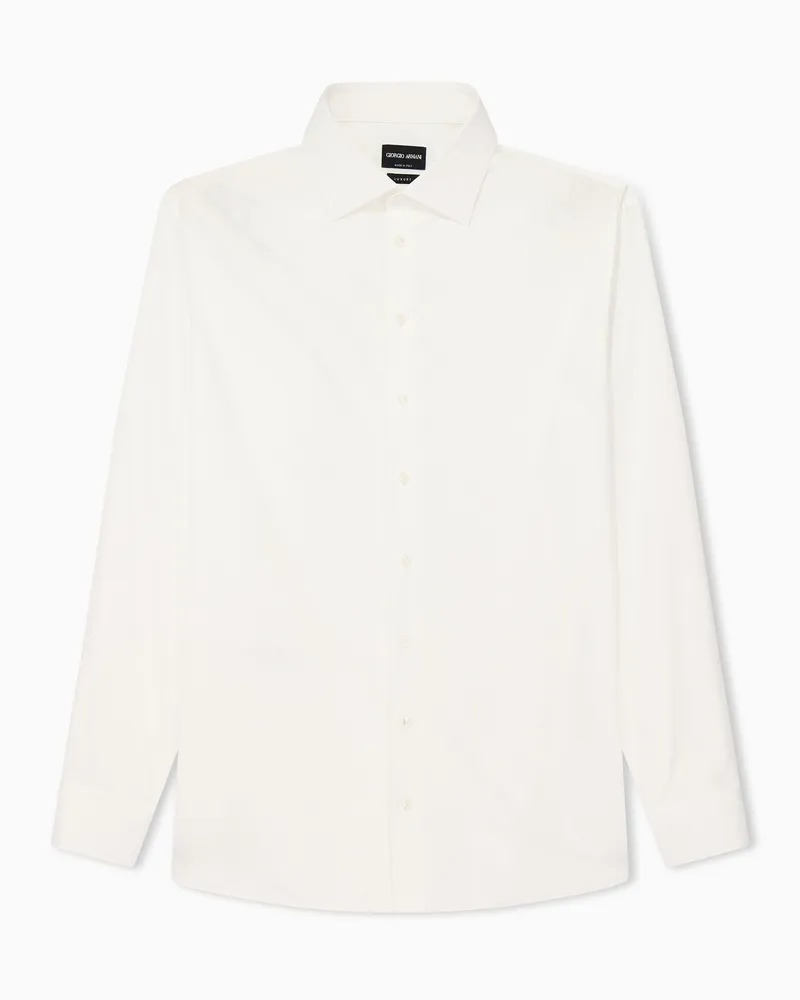 Giorgio Armani Hemd in Regular Fit aus Baumwoll-Twill Weiß