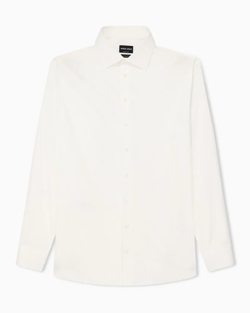 Giorgio Armani Hemd in Regular Fit aus Baumwoll-Twill Weiß