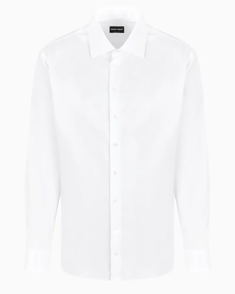 Giorgio Armani Hemd in Regular Fit aus Baumwoll-Twill Weiß