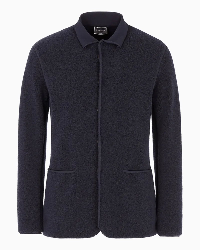 Giorgio Armani Poloshirts aus Strick Marineblau