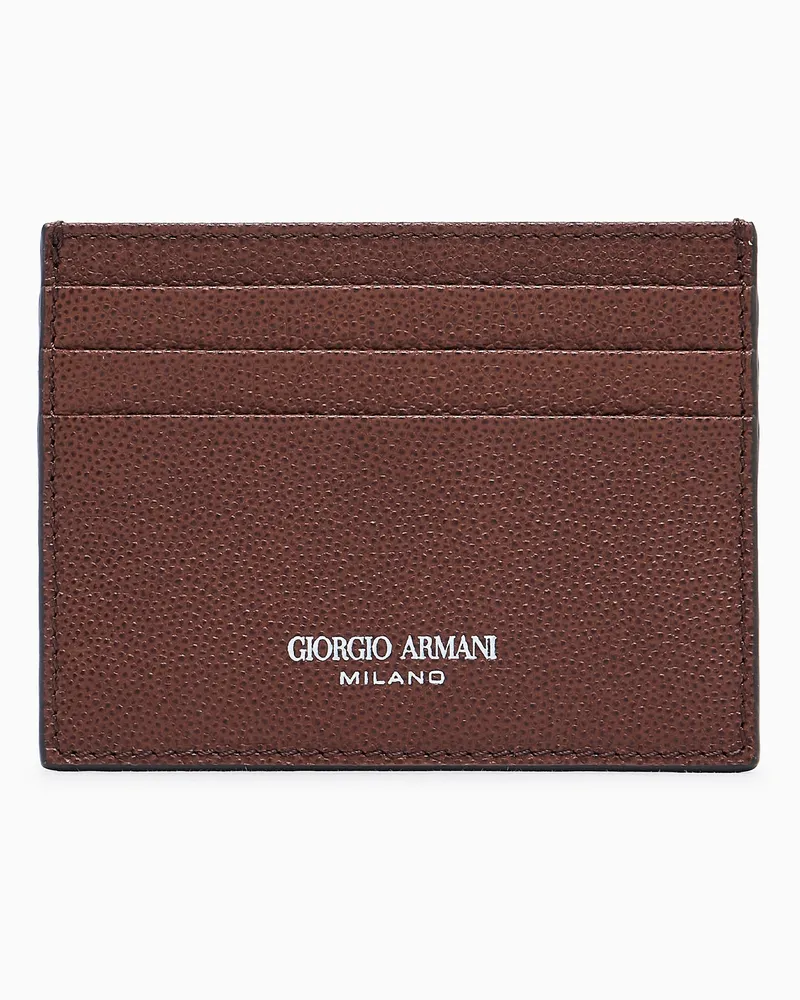Giorgio Armani Kartenetui aus Leder Braun