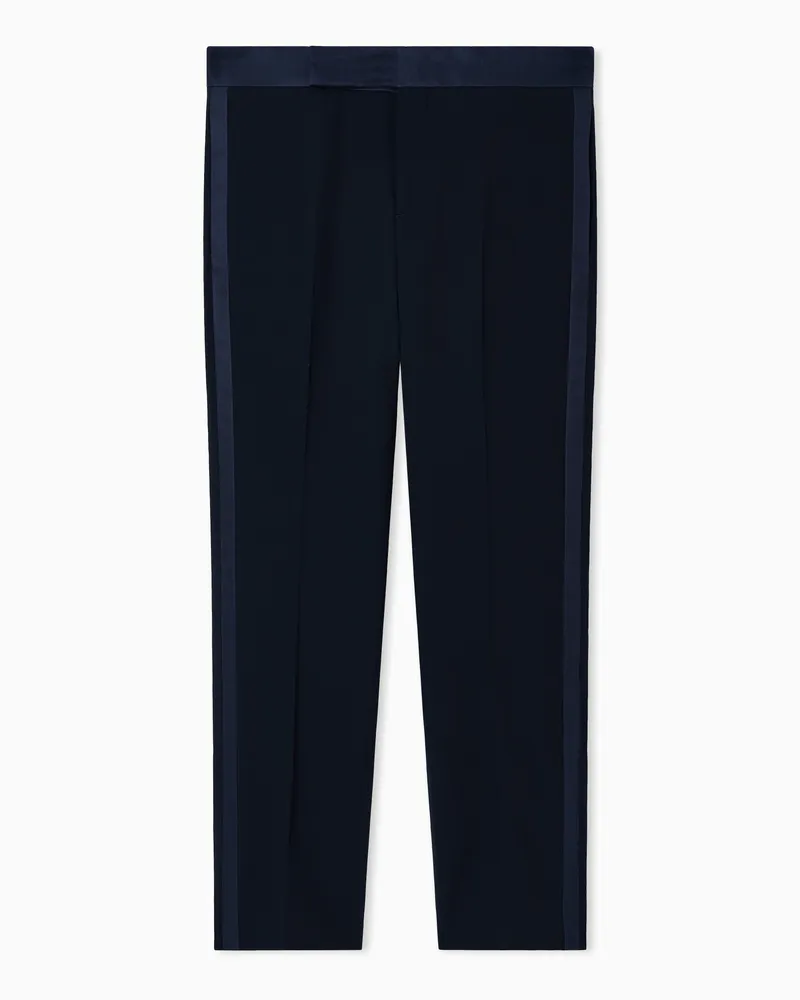 Giorgio Armani Giorgio's Hose aus Wollkrepp und Ripsband Marineblau