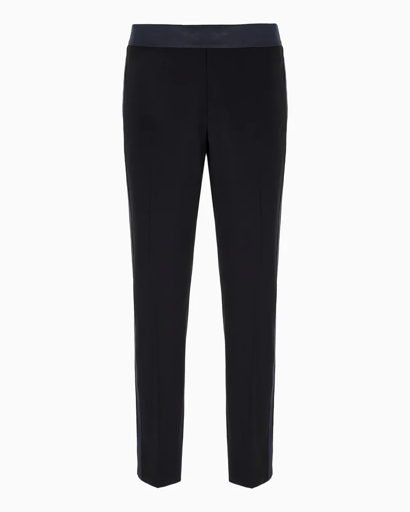 Giorgio Armani Giorgio's Hose aus Wollkrepp und Ripsband Marineblau