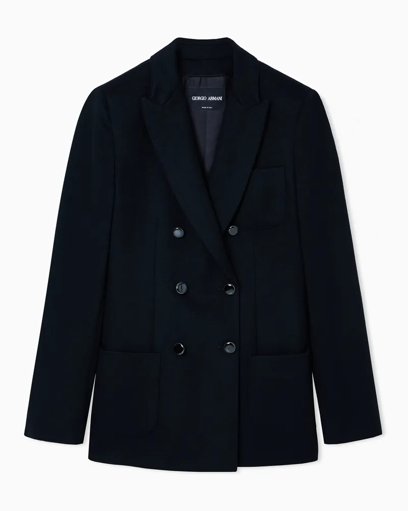 Giorgio Armani Doppelreihiges Sakko aus Schurwolle und Kaschmir Schwarz