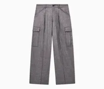 Cargohose mit Denim-Effekt aus Schurwolle und Kaschmir