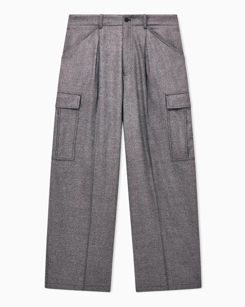 Giorgio Armani Cargohose mit Denim-Effekt aus Schurwolle und Kaschmir Braun