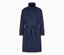 Einreihiger Trenchcoat aus Nylon und Wolle
