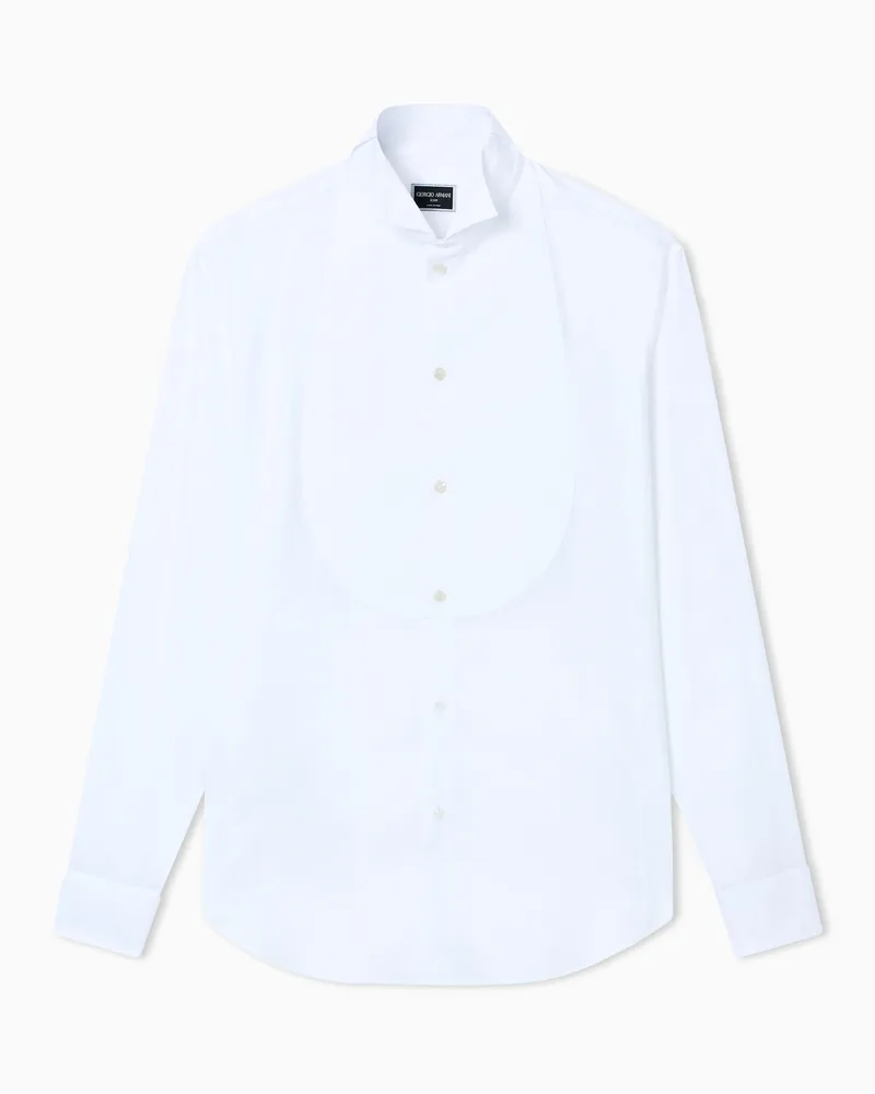 Giorgio Armani Smokinghemd Icon aus Baumwollpopeline Weiß