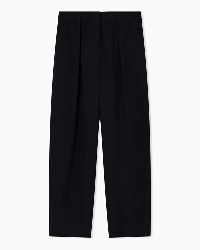 Giorgio Armani Gerade geschnittene Hose aus Cady-Funktionsgewebe Schwarz