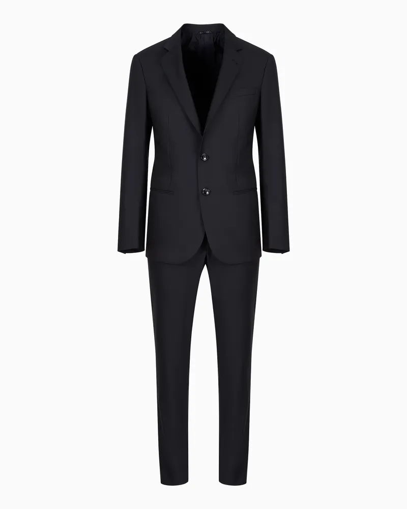 Giorgio Armani Anzug der Soho-Linie aus Wolle und Kaschmir Marineblau