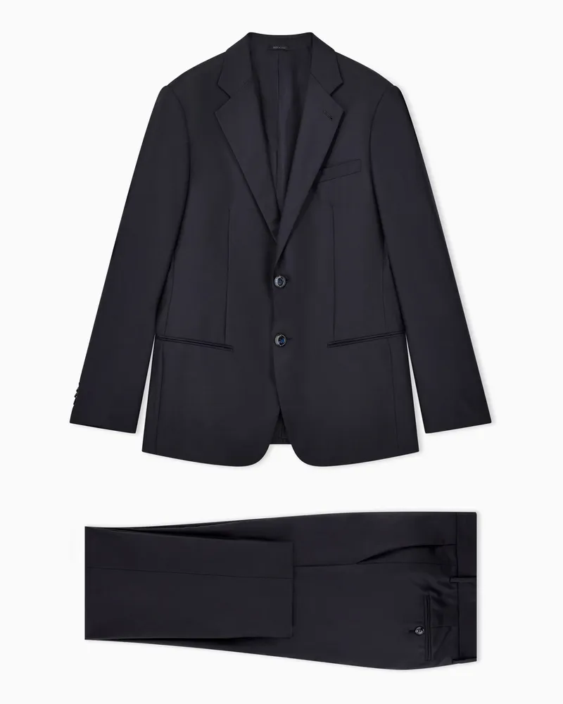 Giorgio Armani Anzug der Soho-Linie aus Wolle und Kaschmir Marineblau