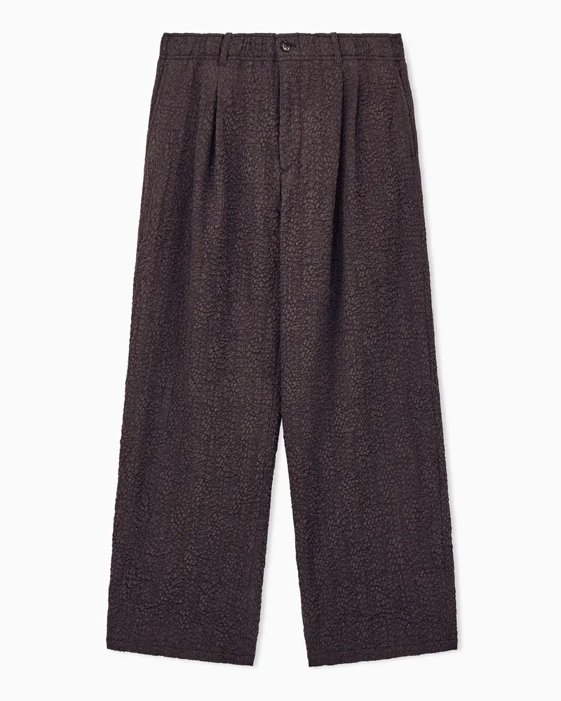 Giorgio Armani Bundfaltenhose aus einer strukturierten Schurwollmischung Grau