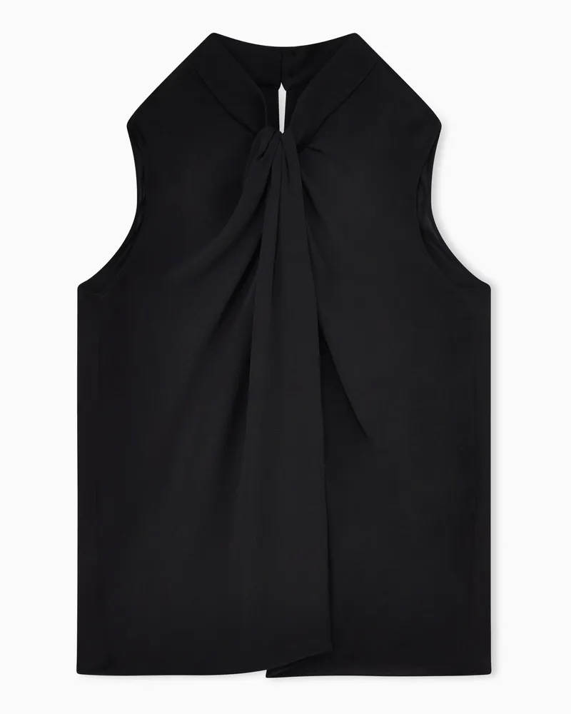 Giorgio Armani Bluse aus doppeltem, gewaschenem Seiden-Georgette Schwarz