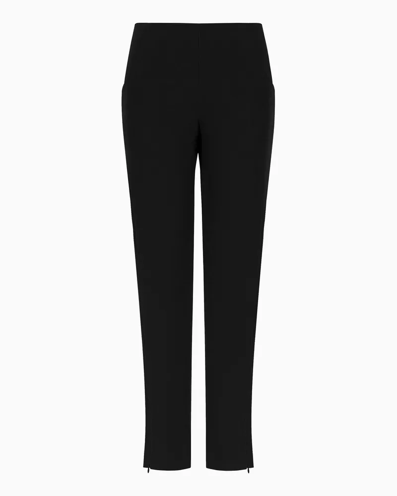 Giorgio Armani Zigarettenhosen aus reiner Seide Schwarz