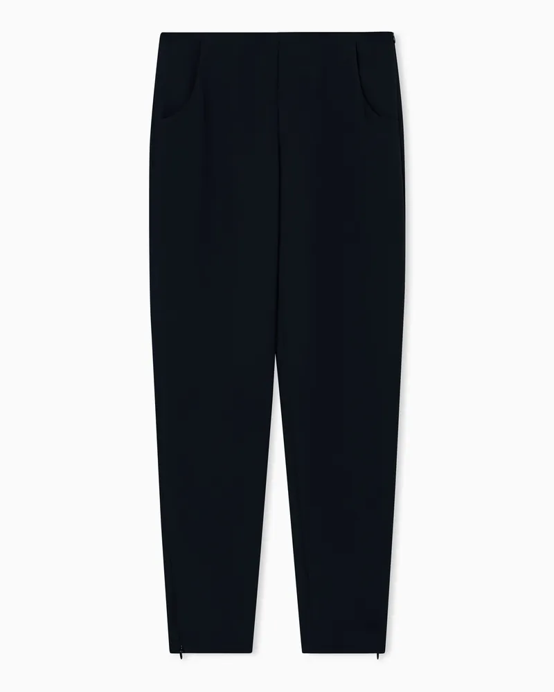 Giorgio Armani Zigarettenhosen aus reiner Seide Schwarz
