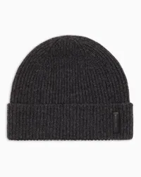 Giorgio Armani Beanie Aus Kaschmir Dunkelgrau