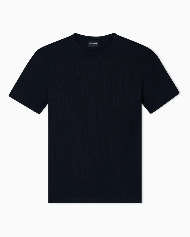 Giorgio Armani ASV T-Shirt aus Viskosemischgewebe Schwarz