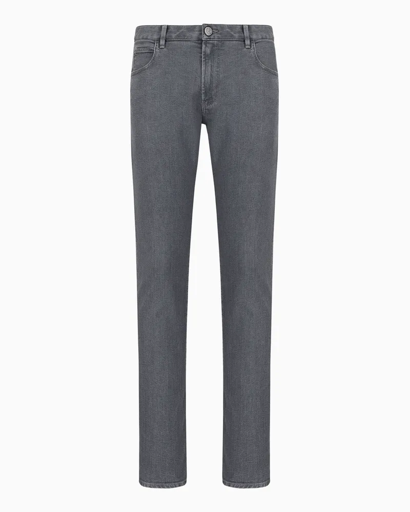 Giorgio Armani Five-Pocket-Hose in Slim Fit aus elastischem Baumwolldenim Schwarz