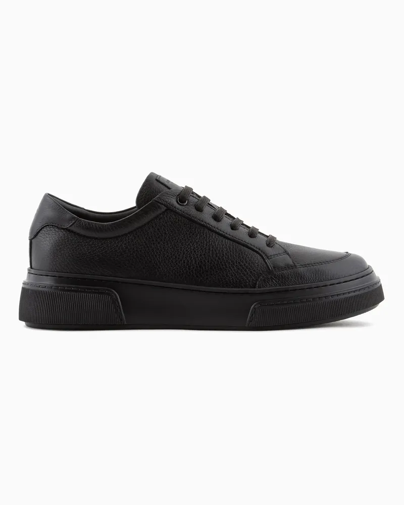 Giorgio Armani Sneaker Icon aus Hirschleder Schwarz