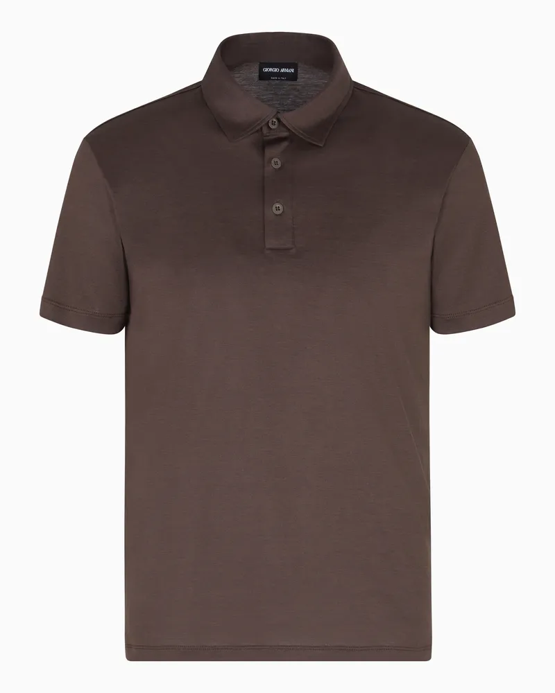 Giorgio Armani Poloshirt aus Seidenjersey und Baumwollgemisch 