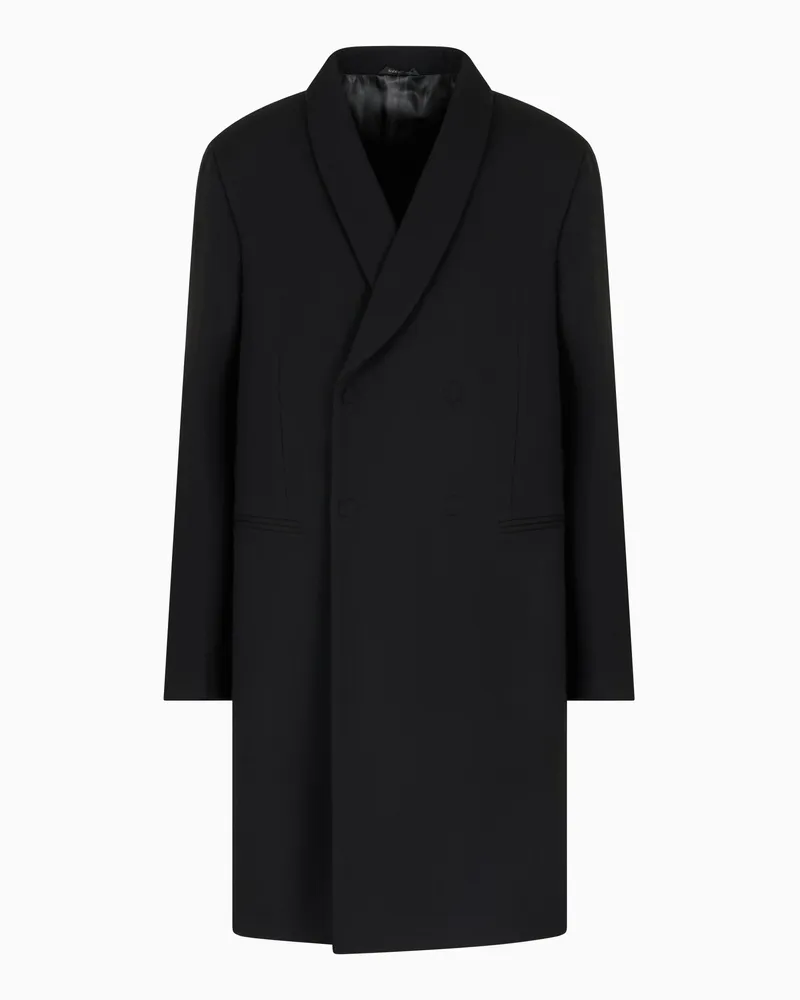 Giorgio Armani ASV Giorgio’s Doppelreihiger Mantel aus doppellagigem Kaschmir Schwarz