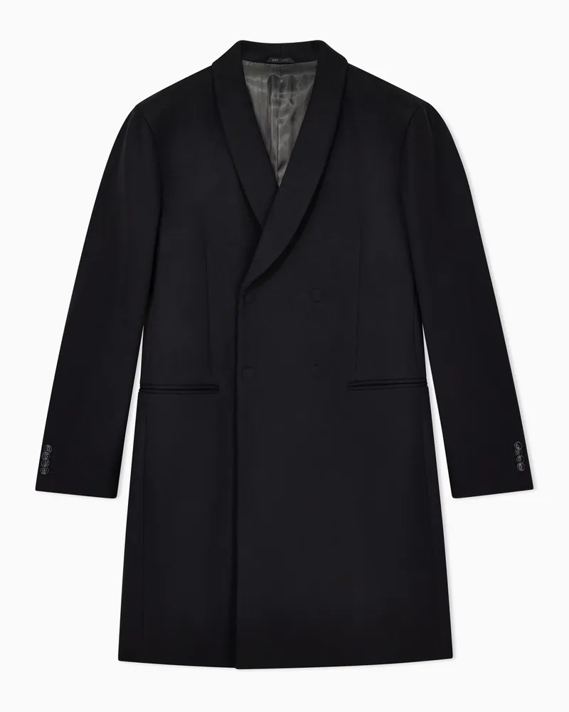 Giorgio Armani ASV Giorgio’s Doppelreihiger Mantel aus doppellagigem Kaschmir Schwarz