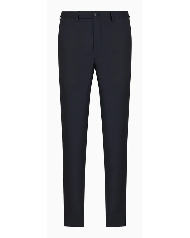 Giorgio Armani Flatfront-hose Aus Wollgabardine und Kaschmir Blau