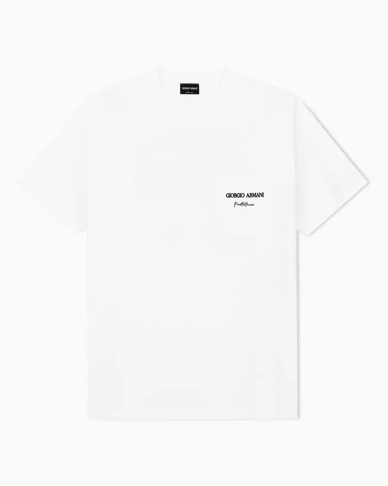 Giorgio Armani T-Shirt aus Baumwoll-Interlockjersey Gemustert