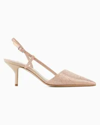 Giorgio Armani Slingbacks Aus Satin und Strass Hellrosa