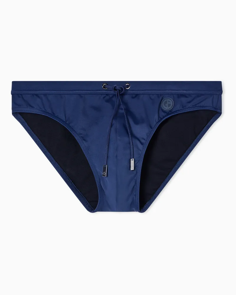 Giorgio Armani Badeanzug mit Logo Marineblau