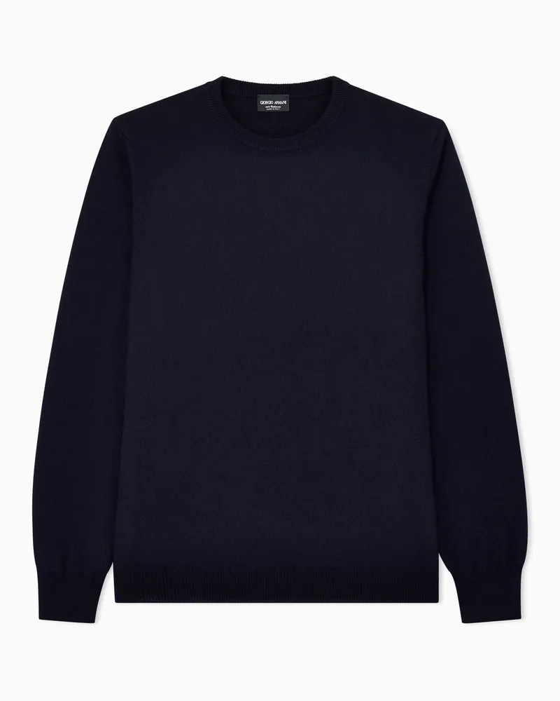 Giorgio Armani Rundhalspullover aus Kaschmir Blau