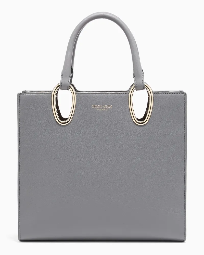 Giorgio Armani Shopper-Tasche aus Leder Grau