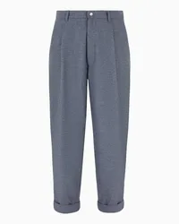 Giorgio Armani Hose mit Einer Bundfalte Aus Baumwolldenim Im Fischgrat-muster Azurblau