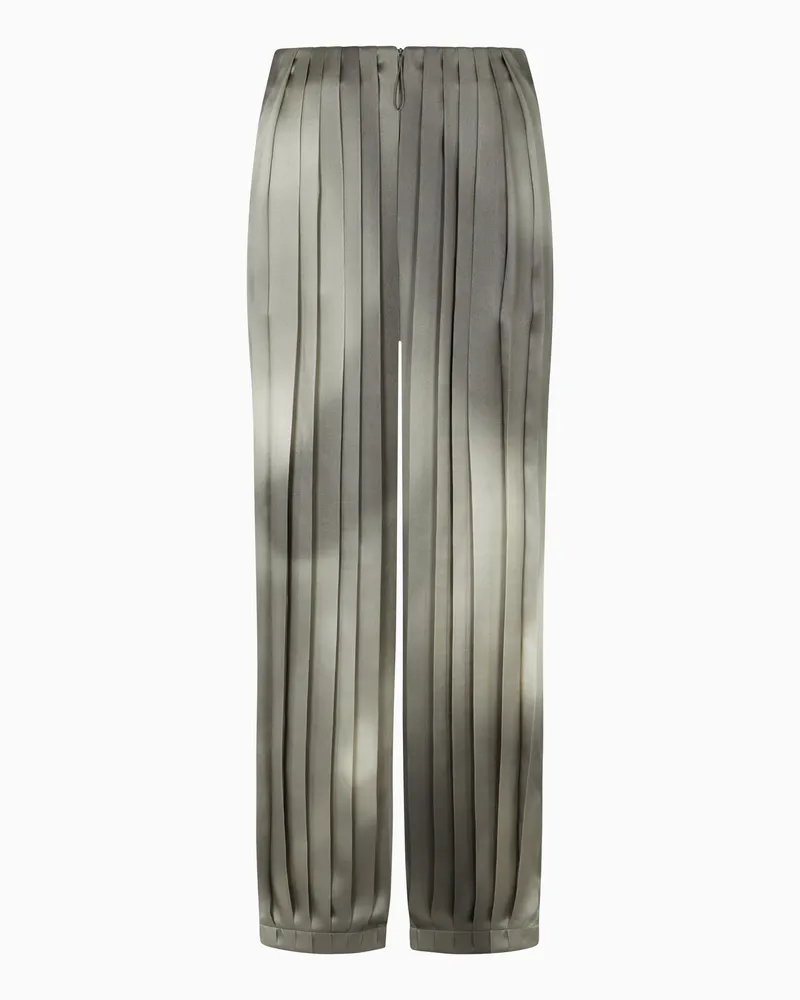 Giorgio Armani Hose aus bedrucktem Seiden-Satin Beige
