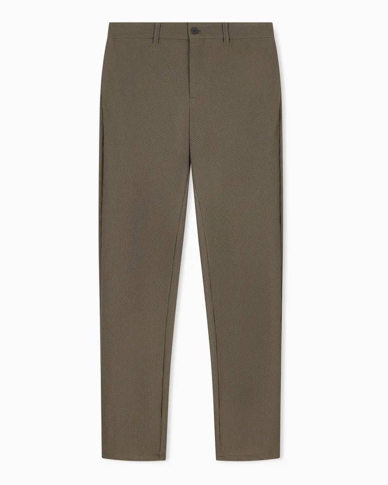Giorgio Armani Funktionsstoff hose mit Flat-Front aus Wabenstrick Cruise Braun