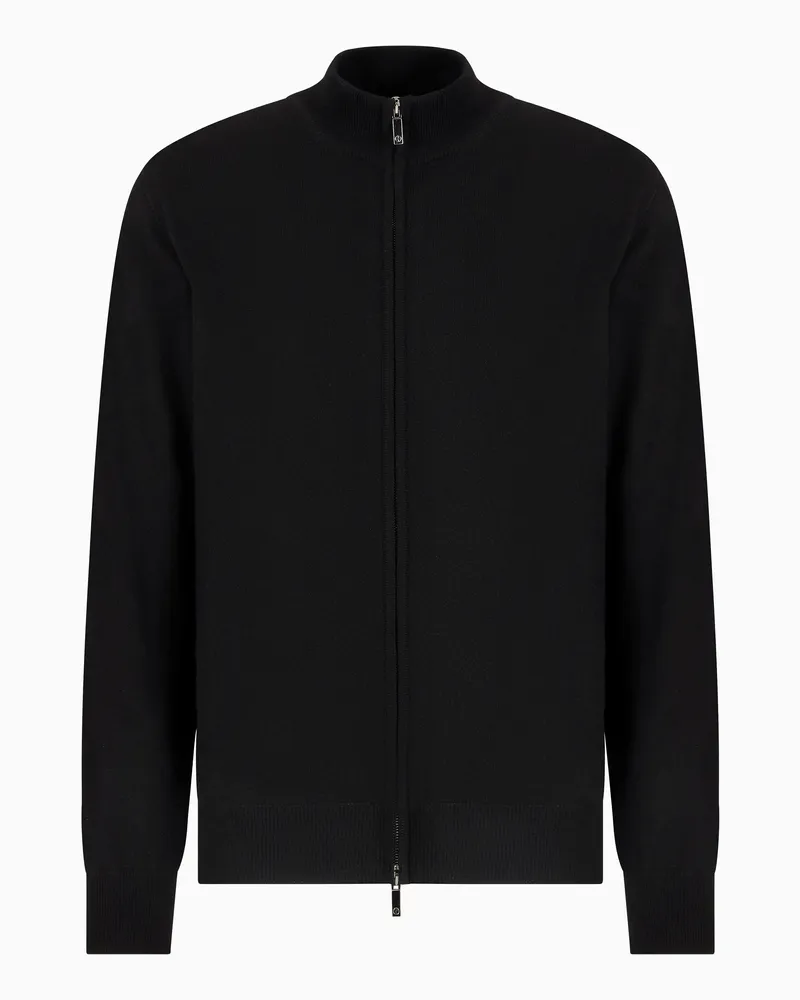 Giorgio Armani Cardigan aus Kaschmir mit Reißverschluss Schwarz