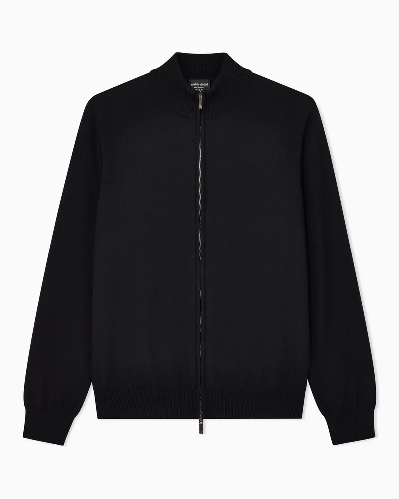 Giorgio Armani Cardigan aus Kaschmir mit Reißverschluss Schwarz