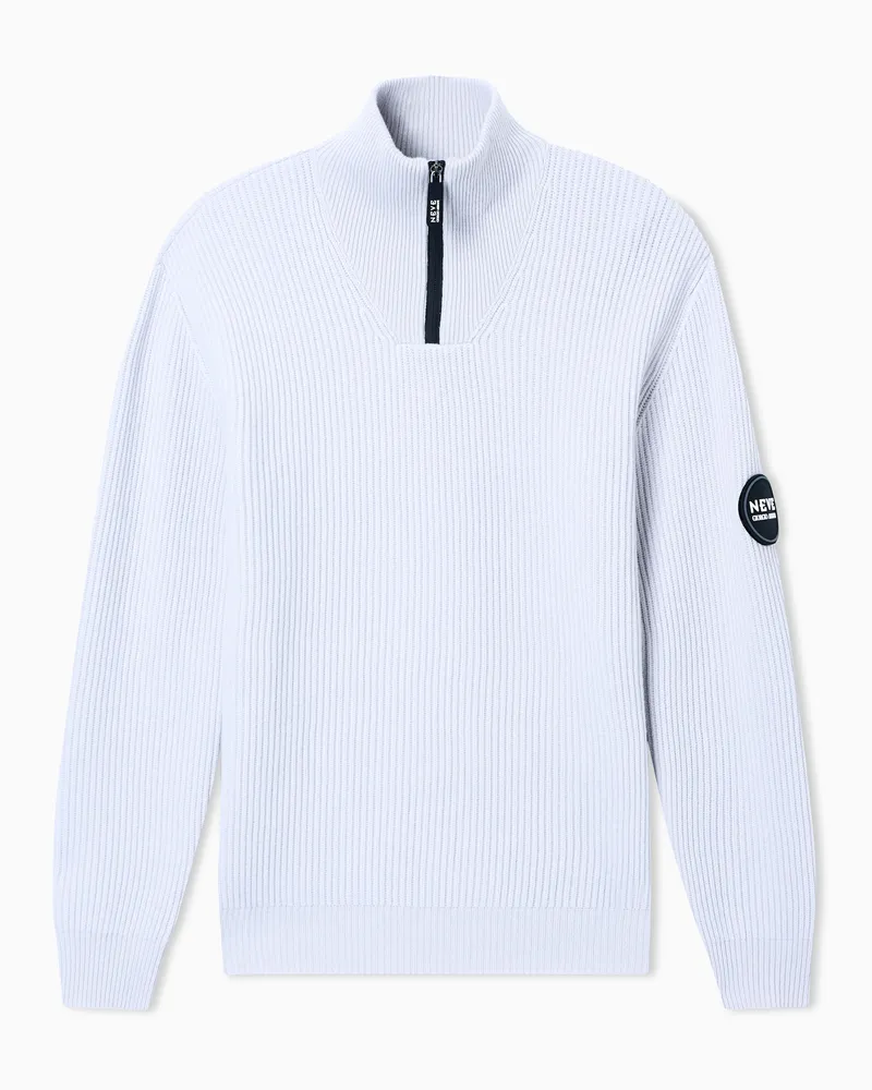 Giorgio Armani Neve Stehkragenpullover aus Wolle und Kaschmir Grau