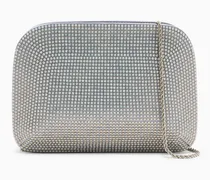 la Prima Clutch aus Satin und opalfarbenem Strass