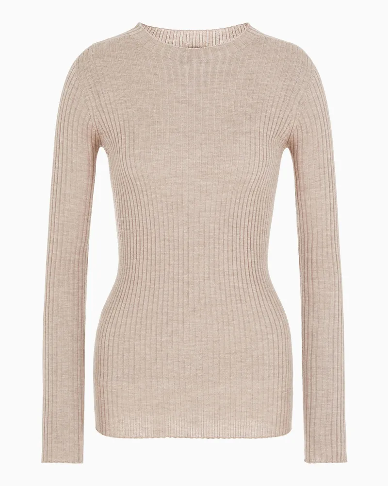Giorgio Armani Rundhalspullover aus Kaschmir Beige