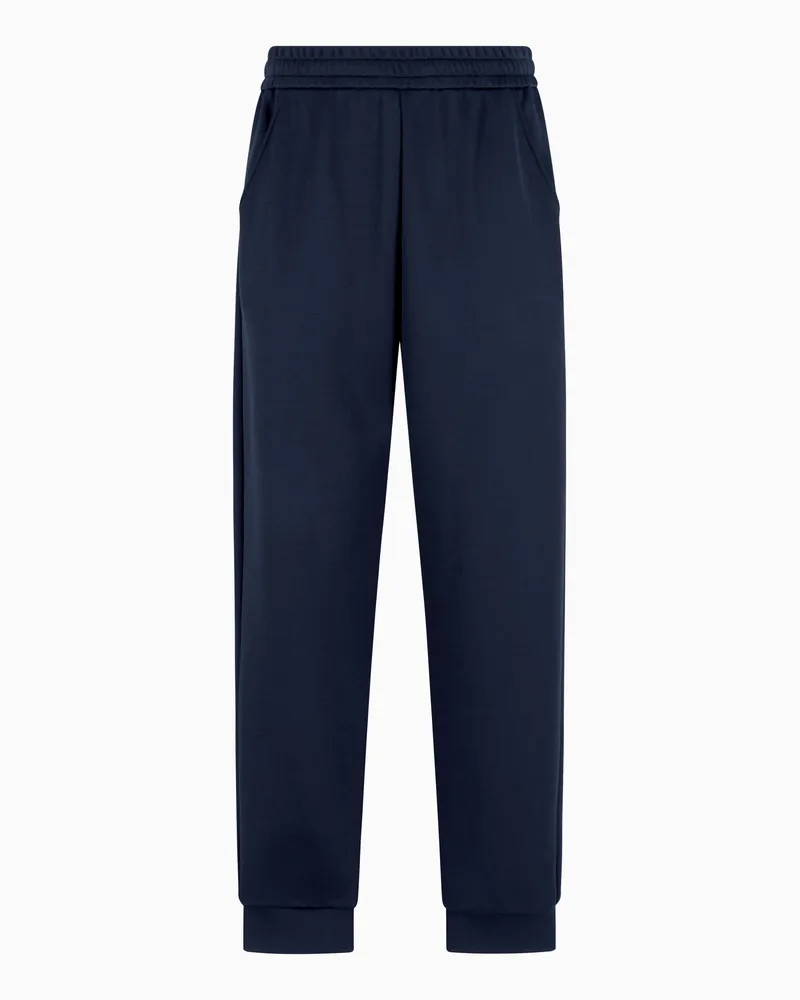 Giorgio Armani Jogginghose aus doppellagigem Jersey, gefertigt aus einer Modal-Mischung Marineblau