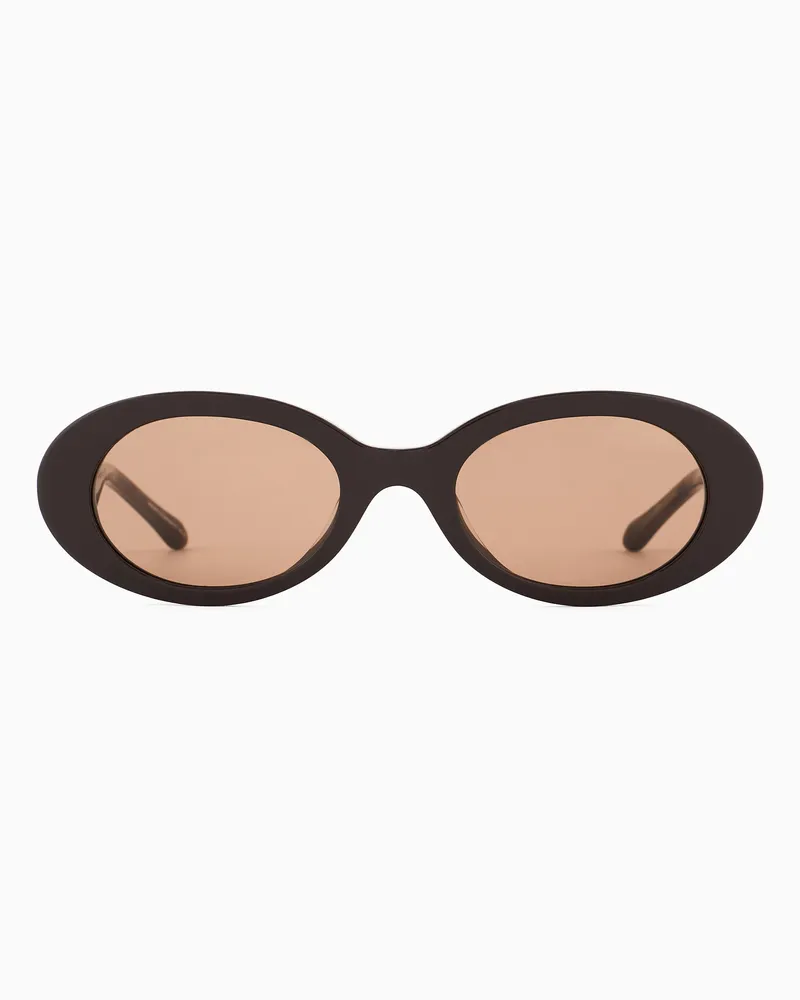 Giorgio Armani Ovale Sonnenbrille für Damen Braun