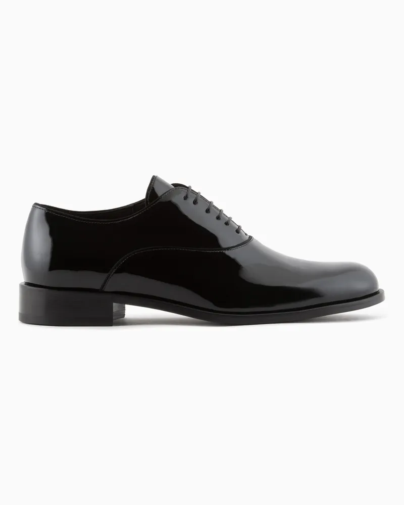 Giorgio Armani Oxfords aus Lackleder Schwarz